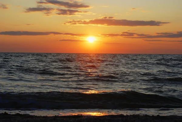 Deniz günbatımı güneş Stok Resim