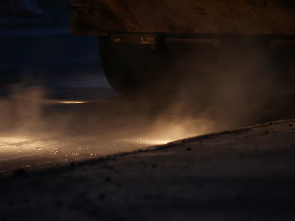 stock image Paver and the road