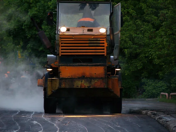 stock image Asphalt paving machine