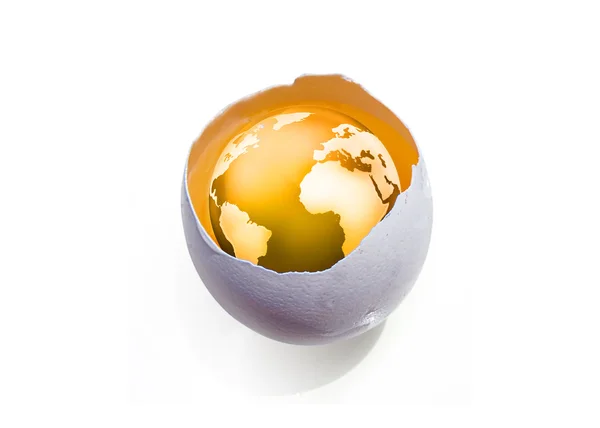 Erde im Ei — Stockfoto