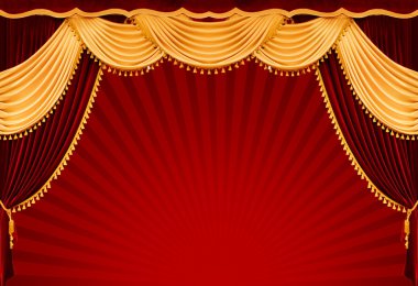 Red curtain clipart