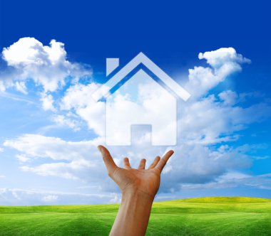 House in hand clipart
