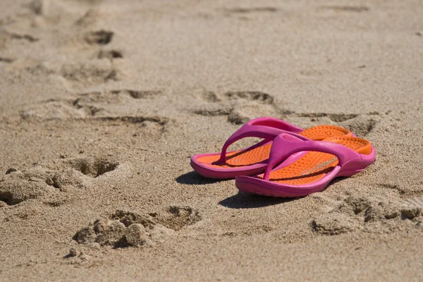 stock image Slippers on a beach