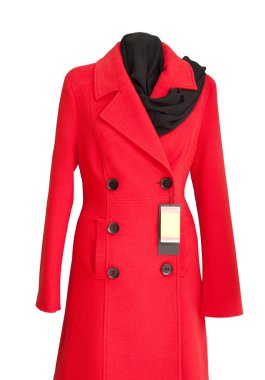 The red coat is dressed on a dummy clipart