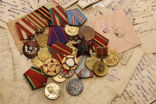 Μετάλλια και γράμματα Φωτογραφία Αρχείου