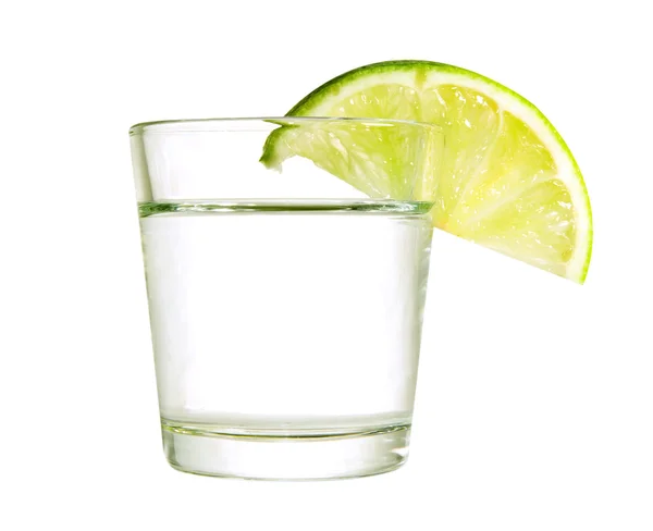 stock image Wine-glass with a lime