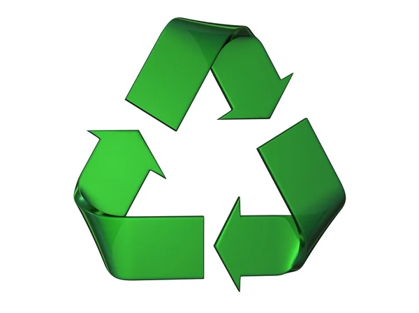 Μεγάλη λογότυπο πράσινο και ανακούφιση ανακύκλωσης — Φωτογραφία Αρχείου