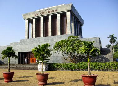 Ho Chi Minh mausoleum view clipart