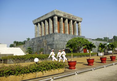 Guards in front of Ho Chi Minh mausoleum clipart