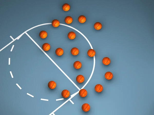 Basketball dessin d'un symbole Dollar — Photo