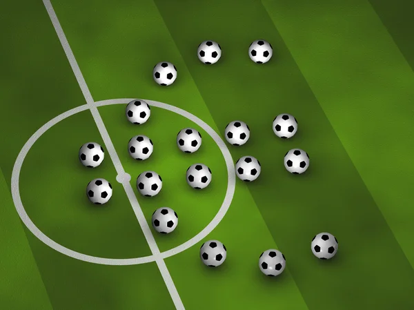 Soccerballs 図面 au ユーロ記号 — ストック写真