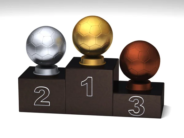Soccerball 表彰台 — ストック写真
