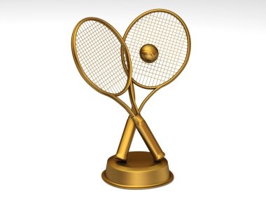 Golden tennis trophy clipart