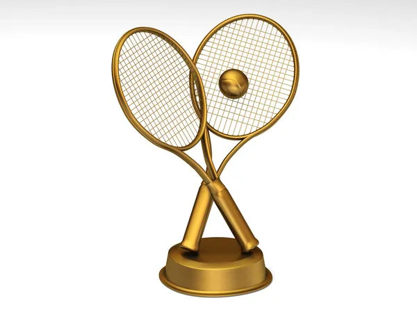 Golden tennis trophy — Stock Photo, Image