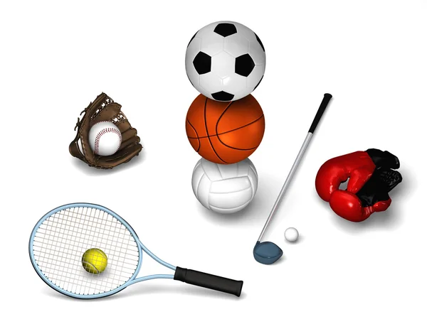 Tênis, golfe, futebol, cesta e muito mais — Fotografia de Stock