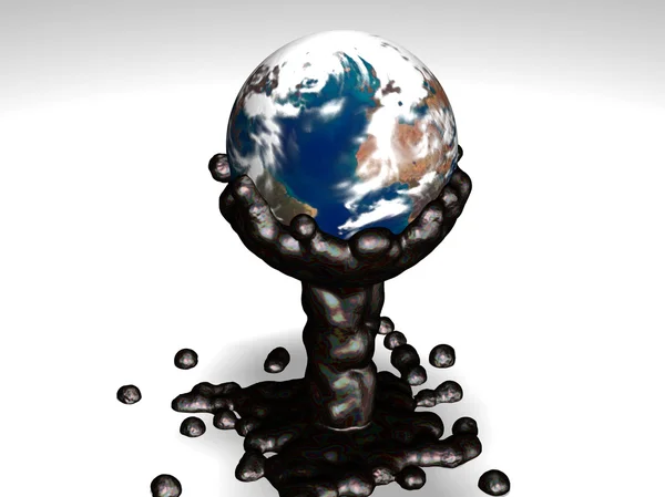 Stock image Earth dive into sticky oil