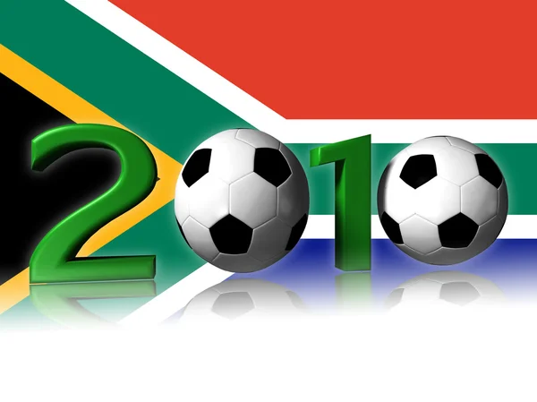 Güney Afrika 2010 futbol logolu bayrak — Stok fotoğraf