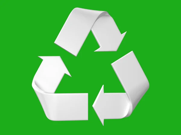 Λευκό και σημάδι ανακούφισης της ανακύκλωσης — Φωτογραφία Αρχείου