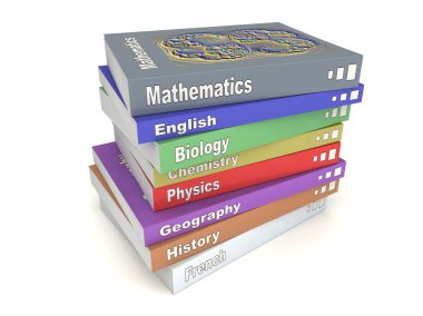 English school books stack clipart