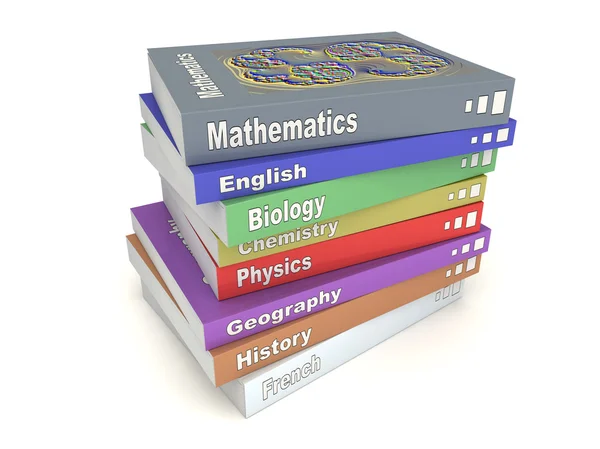stock image English school books stack