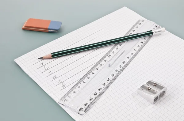 Write training supplies on a paper — Stock Photo, Image