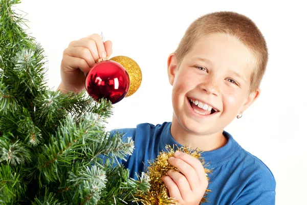 Vánoce a mladý kluk — Stock fotografie