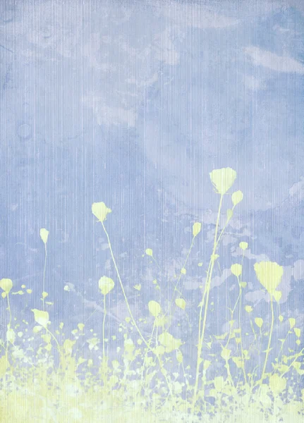 Pálido fundo azul flor prado — Fotografia de Stock