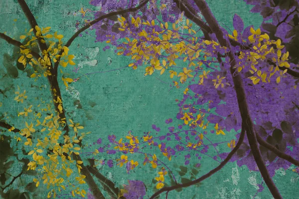Цветущий круг на нефритовом текстурированном фоне — стоковое фото