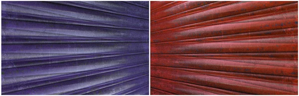 Czerwony i niebieski falistej żelaza tło zestaw — Zdjęcie stockowe