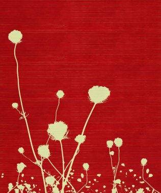 Long-stemmed meadow flower silhouette clipart
