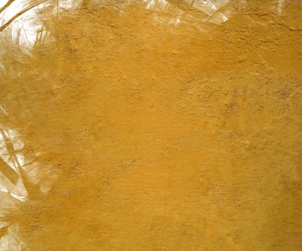 Pintura de lustro nublada amarela com borda de pena grunge — Fotografia de Stock
