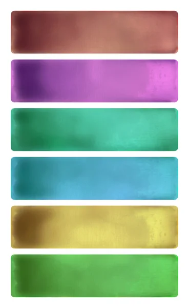 Zestaw kolorowych akwarela teksturowanej transparent — Zdjęcie stockowe