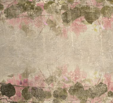 Grunge pastel pink bougainvillea foliage frame background clipart