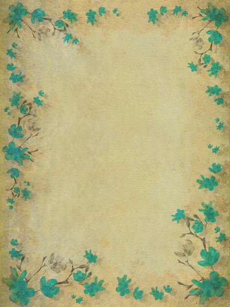 Aquamarine blossom flower border background — Stock Photo, Image