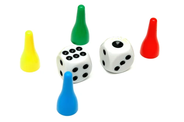 Pawns and dices — Stock Photo, Image