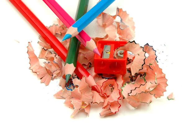 Affilare matite colorate — Foto Stock