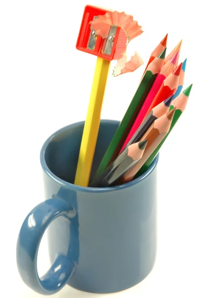 Crayons dans une tasse — Photo
