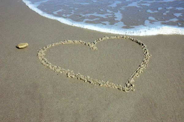 stock image Heart on beach