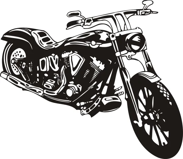 Motocicleta Vetor Monocromático Esboço Preto Branco Livro Colorir