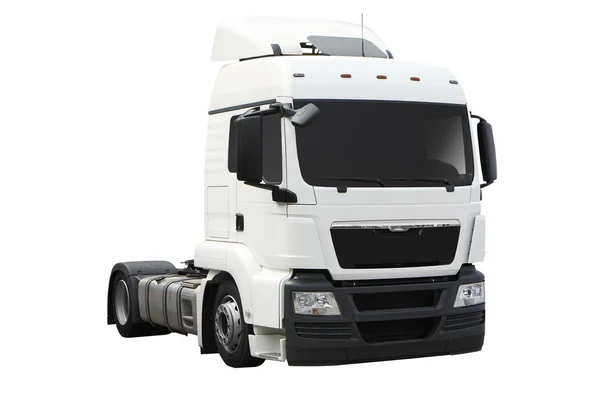 Witte semi vrachtwagen — Stockfoto