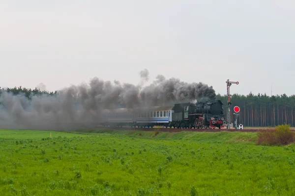 Comboio a vapor retro — Fotografia de Stock