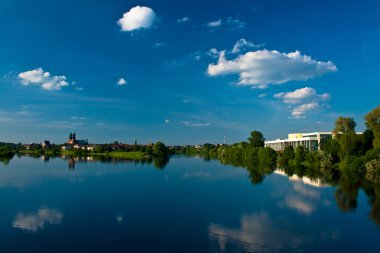 Landscape at the river clipart