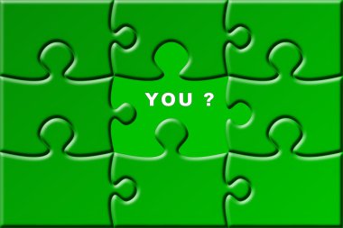 Puzzle with a missing piece - you clipart