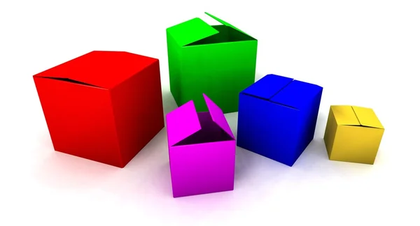 Farbige Schachteln — Stockfoto
