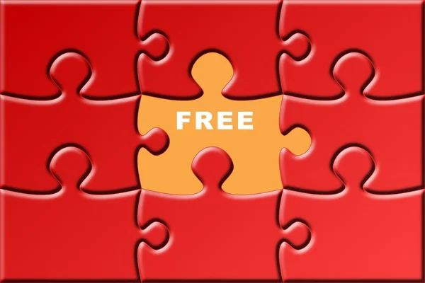 Puzzle with a missing piece - free — Stock Photo, Image