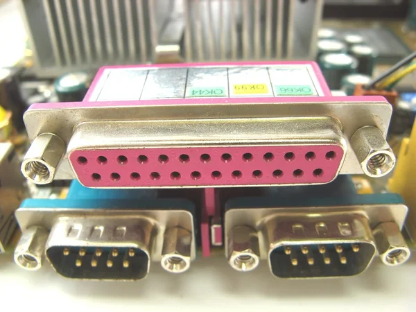 Conectores de placa base de ordenador — Foto de Stock