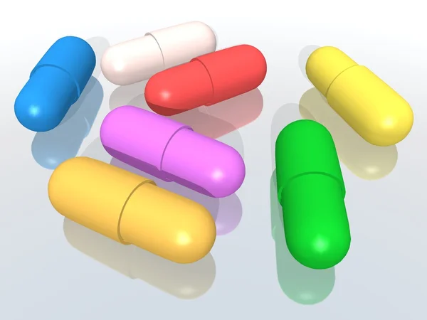 Colored capsules — Stock Photo, Image