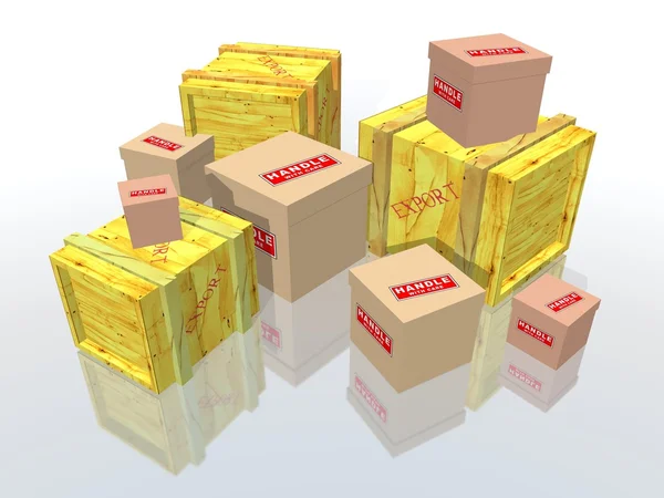 Krabice a obaly — Stock fotografie