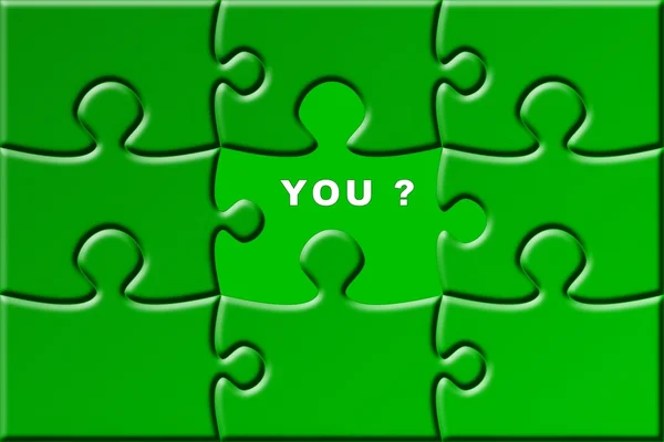 Puzzle com uma peça em falta - você — Fotografia de Stock