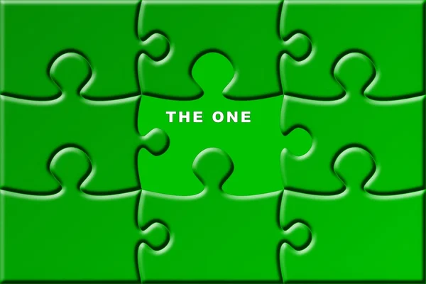 Puzzle with missing piece - the one — Stock Photo, Image